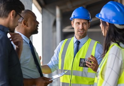 A Commercial General Contactor in Peoria IL talking with his team of project managers